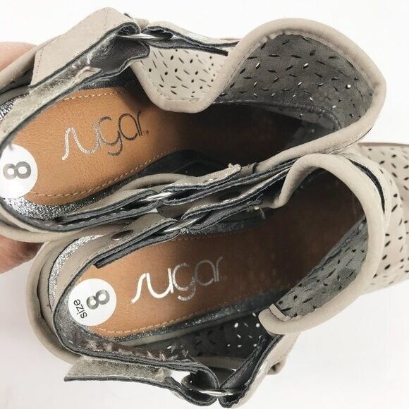 SUGAR Templer Faux Suede Gray Booties Laser Cut NWOT - Picture 7 of 9